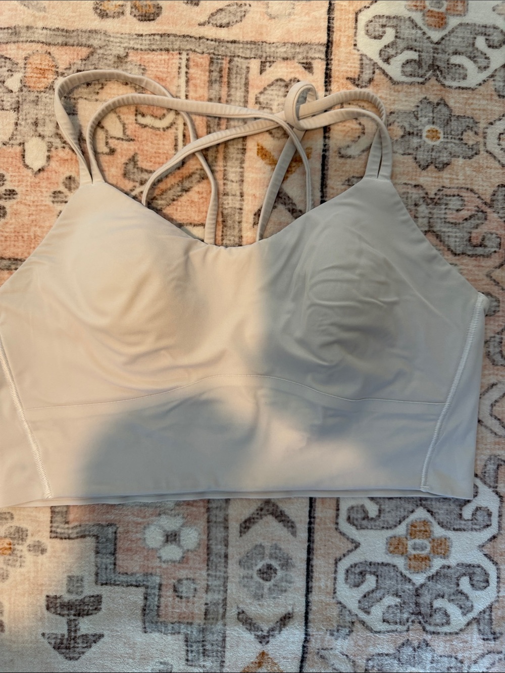 lululemon athletica Light Beige Longline Strappy Sports Bra